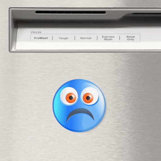 Sad Blue Smilie Magnet (In Situ (Geschirrspüler))