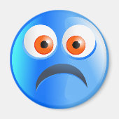 Sad Blue Smilie Magnet (Vorne)