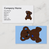 Sad Blue Teddy Bear Visitenkarte (Vorne/Hinten)