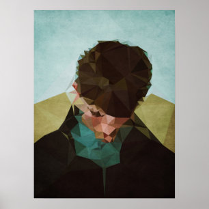 Sad Boy - Kubistika by Boris Draschoff Poster