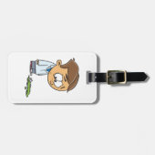 Sad Boy Scientist mit gebrochenem Experiment Gepäckanhänger (Vorderseite horizontal)