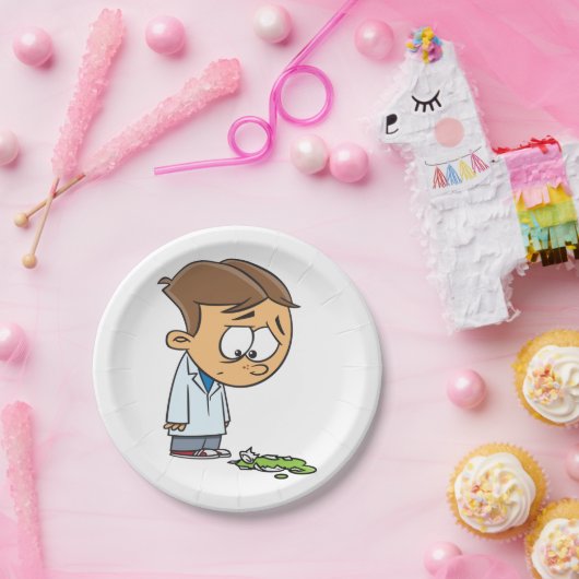 Sad Boy Scientist mit gebrochenem Experiment Pappteller (Party)