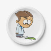 Sad Boy Scientist mit gebrochenem Experiment Pappteller (Vorderseite)