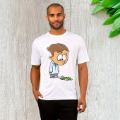 Sad Boy Scientist mit gebrochenem Experiment T-Shirt