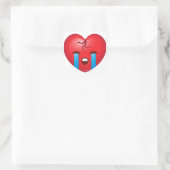 Sad Broken Heart Emoji Quadratischer Aufkleber (Tasche)