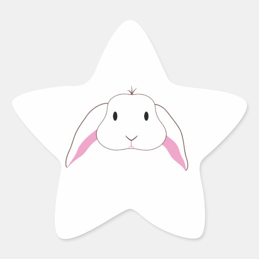 Sad Bunny Stern-Aufkleber (Vorderseite)