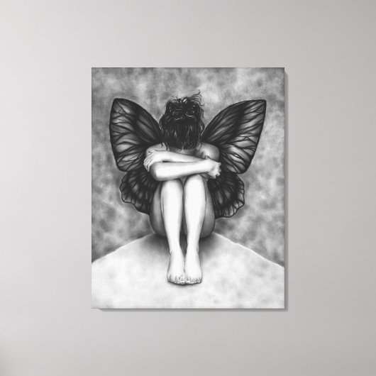 Sad Butterfly Girl Canvas Print Leinwanddruck (Vorderseite)