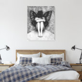 Sad Butterfly Girl Canvas Print Leinwanddruck (Insitu (Schlafzimmer))