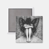 Sad Butterfly Girl Magnet (Vorderseite/Rückseite)