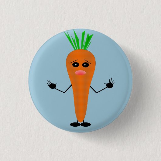 Sad Carrot von Kenneth Yoncich Button (Vorderseite)