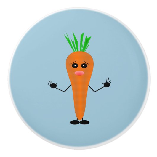 Sad Carrot von Kenneth Yoncich Keramikknauf (Vorderseite)