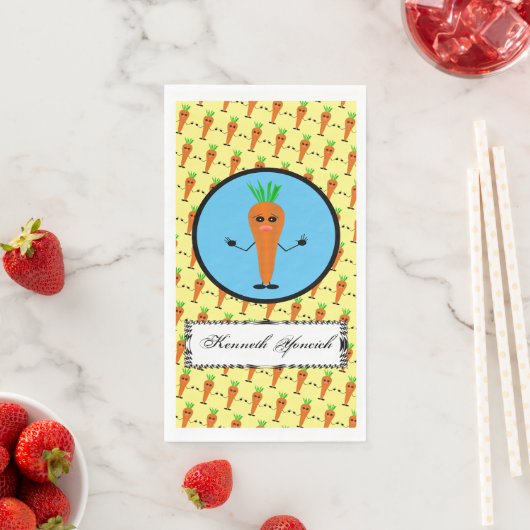Sad Carrot von Kenneth Yoncich Serviette (Beispiel)