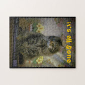 Sad Cat, Cheeseburger sind alle weg. Puzzle (Horizontal)