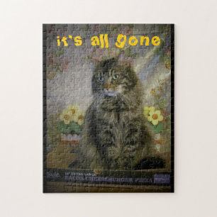 Sad Cat, Cheeseburger sind alle weg. Puzzle