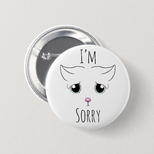 Sad Cat Face: Ich bedauere Button (Vorne & Hinten)