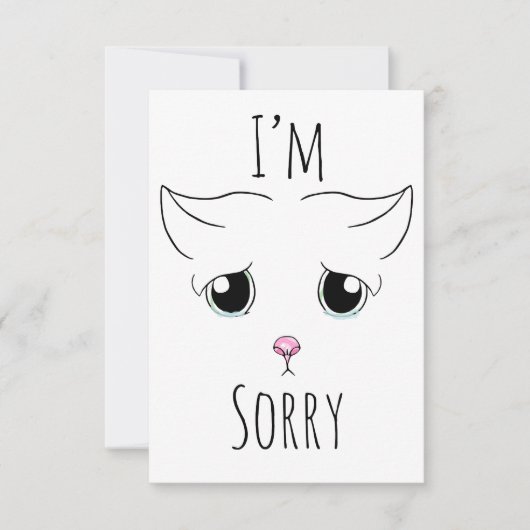 Sad Cat Face: Ich bedauere Dankeskarte (Vorderseite)