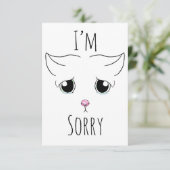 Sad Cat Face: Ich bedauere Dankeskarte (Stehend Vorderseite)