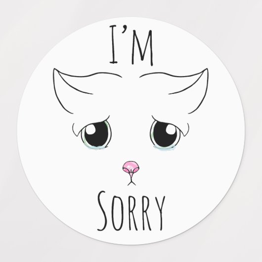 Sad Cat Face: Ich bedauere Etiketten (Design 2)