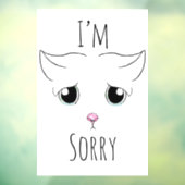 Sad Cat Face: Ich bedauere Fensteraufkleber (Blatt 3)