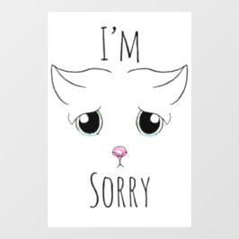 Sad Cat Face: Ich bedauere Fensteraufkleber