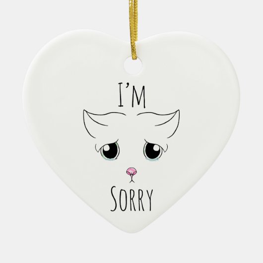 Sad Cat Face: Ich bedauere Keramik Ornament (Vorne)