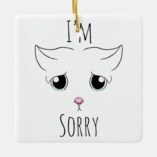 Sad Cat Face: Ich bedauere Keramikornament (Vorderseite)