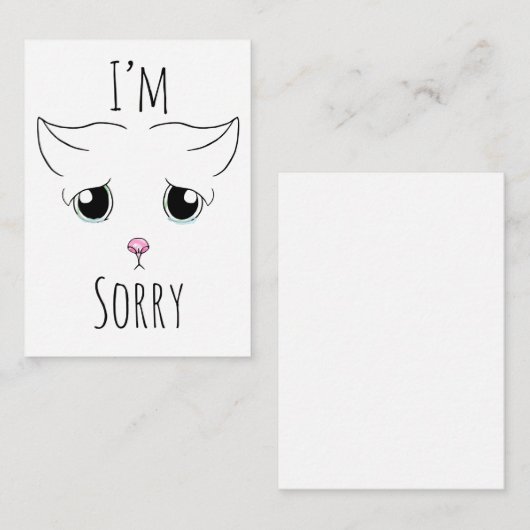 Sad Cat Face: Ich bedauere Mitteilungskarte (Vorne/Hinten)