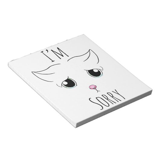 Sad Cat Face: Ich bedauere Notizblock (angewinkelt)