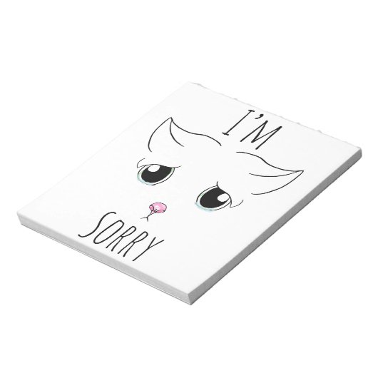 Sad Cat Face: Ich bedauere Notizblock (Rotiert)