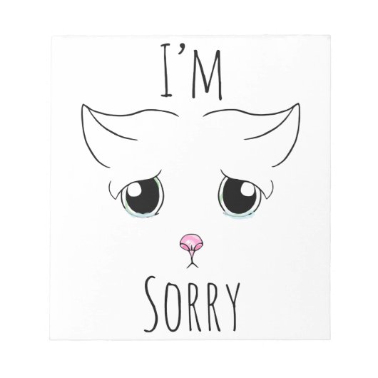 Sad Cat Face: Ich bedauere Notizblock (Vorderseite)