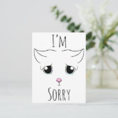 Sad Cat Face: Ich bedauere Postkarte (Stehend Vorderseite)