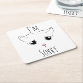 Sad Cat Face: Ich bedauere Rechteckiger Pappuntersetzer (angewinkelt)
