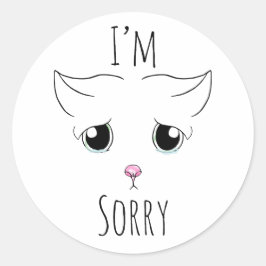 Sad Cat Face: Ich bedauere Runder Aufkleber