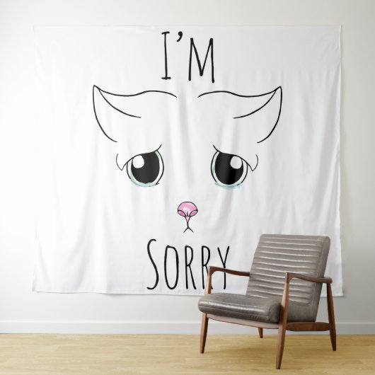 Sad Cat Face: Ich bedauere Wandteppich (Beispiel (Horizontal))