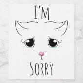 Sad Cat Face: Ich bedauere Weinetikett (Einzelnes Label)