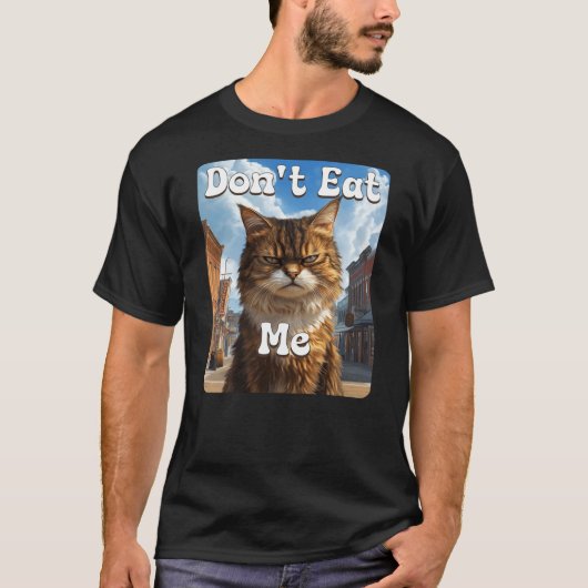 Sad Cat Resistance 'Don't Eat Me' Advocacy T-Shirt (Vorderseite)