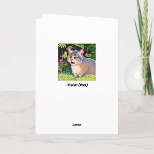 Sad Cat Thinking Karte (Rückseite)