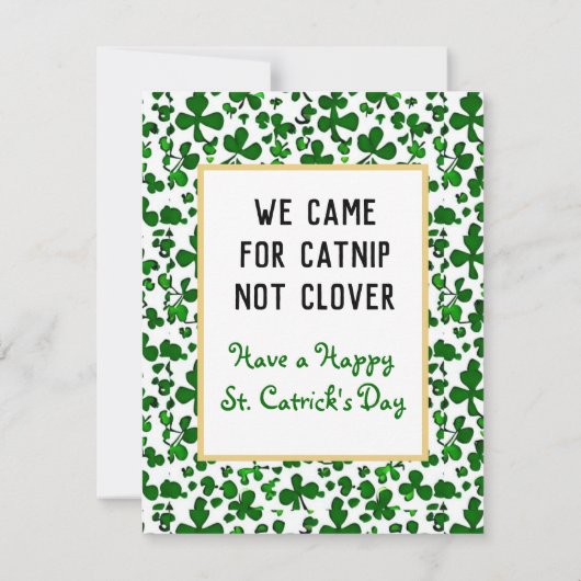 Sad Catnip nicht in der Nähe von Saint Catrick's D Mitteilungskarte (Rückseite)