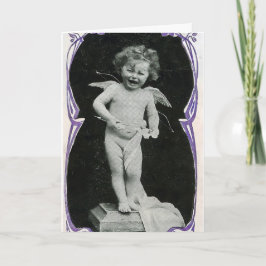 Sad Cherub Angel Print Dankeskarte
