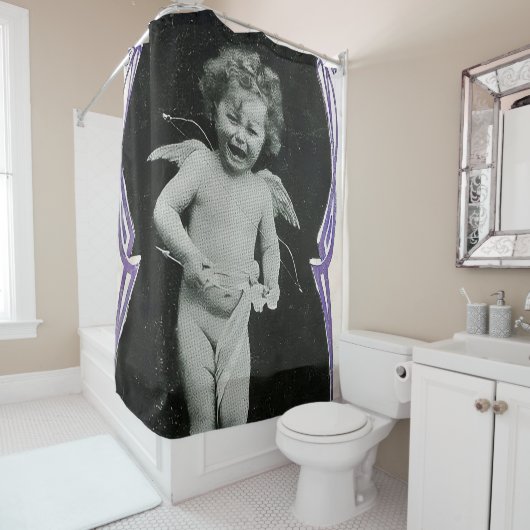 Sad Cherub Angel Print Duschvorhang (Beispiel)