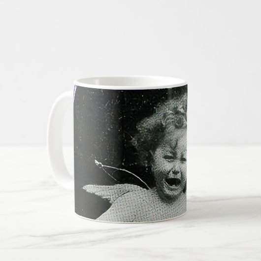 Sad Cherub Angel Print Kaffeetasse (Vorderseite Links)