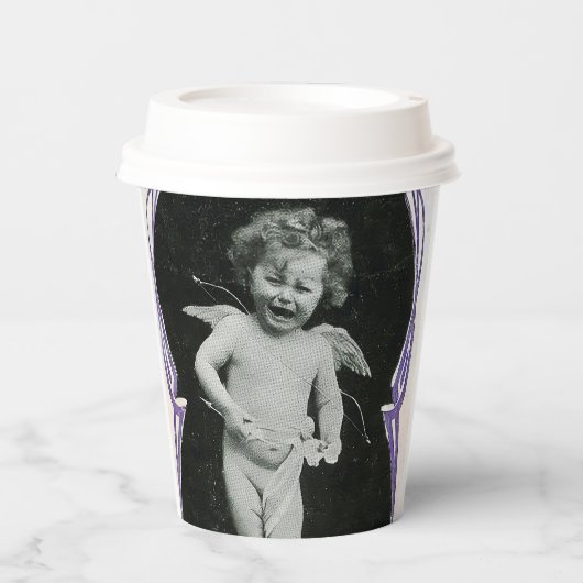 Sad Cherub Angel Print Pappbecher (Vorderseite)