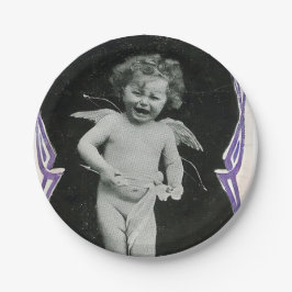 Sad Cherub Angel Print Pappteller