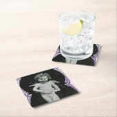 Sad Cherub Angel Print Rechteckiger Pappuntersetzer (Vor Ort)