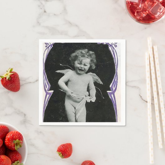 Sad Cherub Angel Print Serviette (Beispiel)