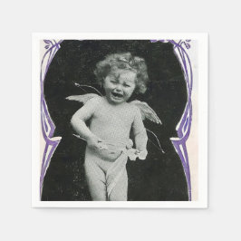 Sad Cherub Angel Print Serviette