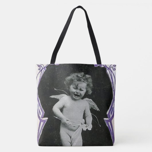 Sad Cherub Angel Print Tasche (Vorderseite)
