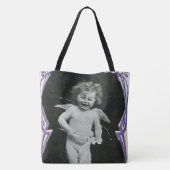 Sad Cherub Angel Print Tasche (Rückseite)