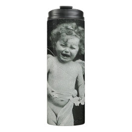 Sad Cherub Angel Print Thermosbecher