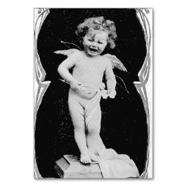 Sad Cherub Angel Print Tischnummer